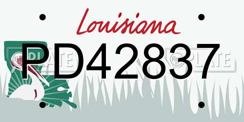 PD42837 Louisiana License Plate