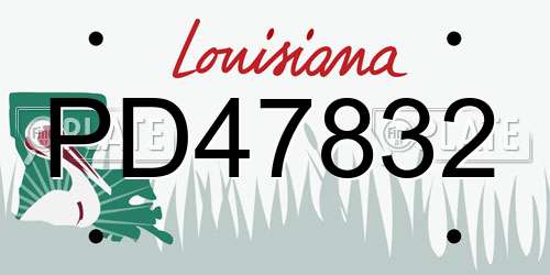 PD47832 Louisiana License Plate
