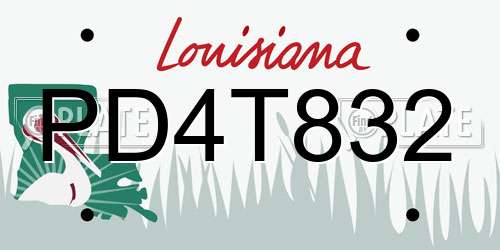 PD4T832 Louisiana License Plate