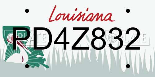 PD4Z832 Louisiana License Plate