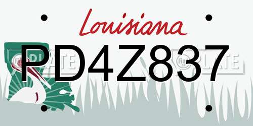 PD4Z837 Louisiana License Plate