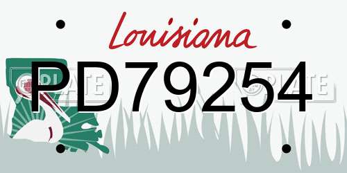 PD79254 Louisiana License Plate
