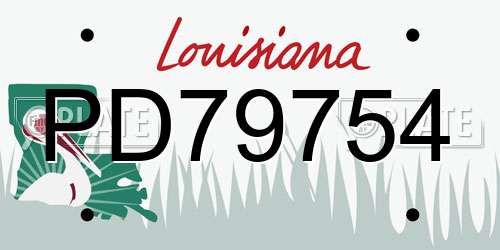 PD79754 Louisiana License Plate