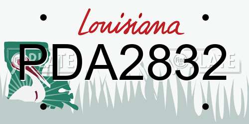 PDA2832 Louisiana License Plate