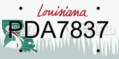 PDA7837 Louisiana License Plate