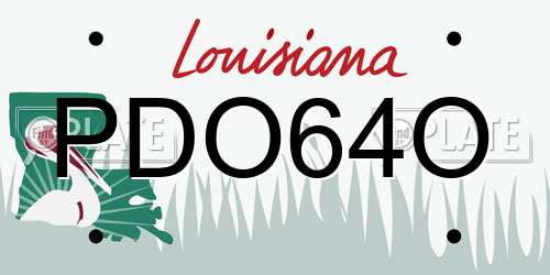 PDO64O Louisiana License Plate