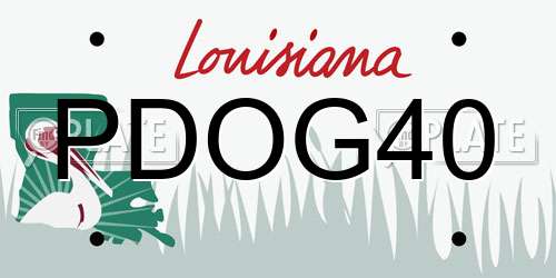 PDOG40 Louisiana License Plate