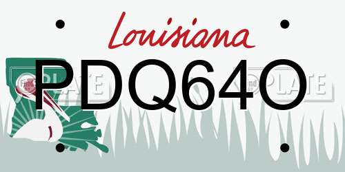 PDQ64O Louisiana License Plate