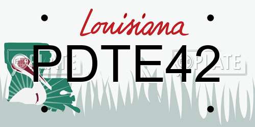 PDTE42 Louisiana License Plate