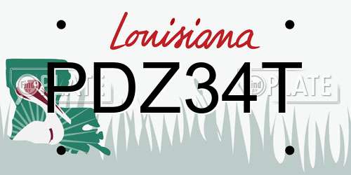 PDZ34T Louisiana License Plate