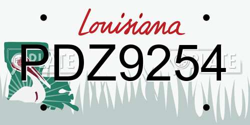 PDZ9254 Louisiana License Plate