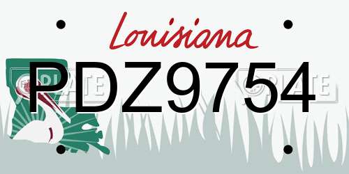 PDZ9754 Louisiana License Plate
