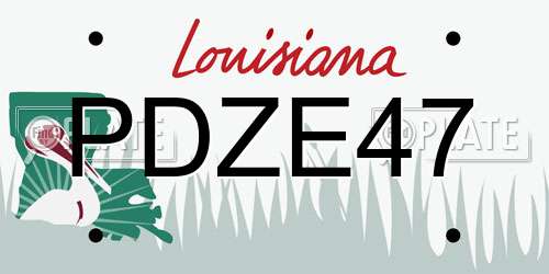 PDZE47 Louisiana License Plate