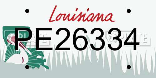 PE26334 Louisiana License Plate
