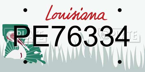 PE76334 Louisiana License Plate
