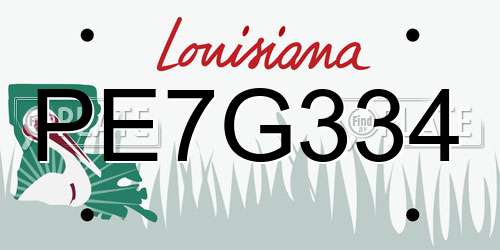 PE7G334 Louisiana License Plate