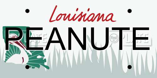 PEANUTE Louisiana License Plate