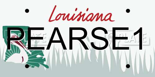 PEARSE1 Louisiana License Plate