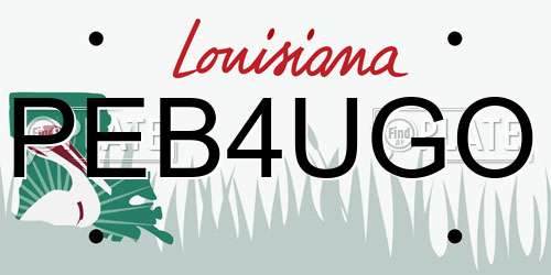 PEB4UGO Louisiana License Plate