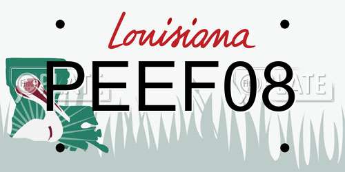 PEEF08 Louisiana License Plate