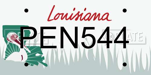 PEN544 Louisiana License Plate