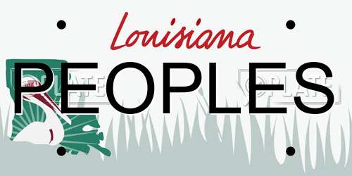 PEOPLES Louisiana License Plate