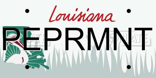 PEPRMNT Louisiana License Plate