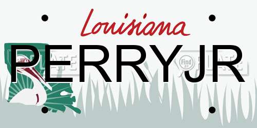 PERRYJR Louisiana License Plate