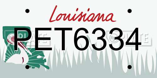 PET6334 Louisiana License Plate