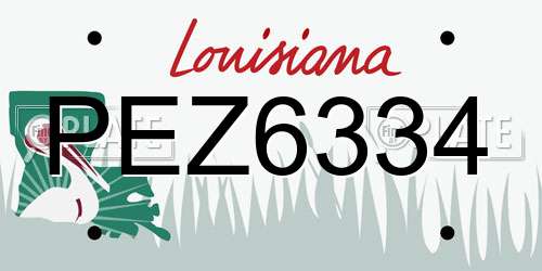PEZ6334 Louisiana License Plate