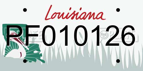 PF010126 Louisiana License Plate