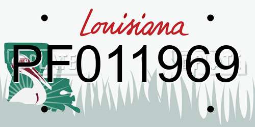 PF011969 Louisiana License Plate
