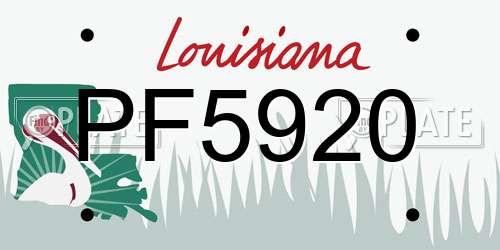 PF5920 Louisiana License Plate
