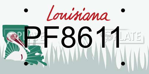 PF8611 Louisiana License Plate