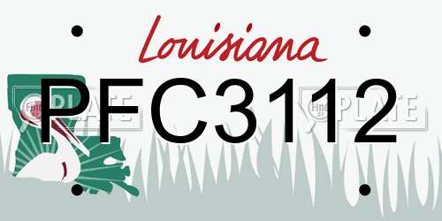 PFC3112 Louisiana License Plate