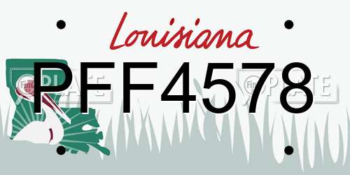 PFF4578 Louisiana License Plate