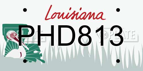 PHD813 Louisiana License Plate