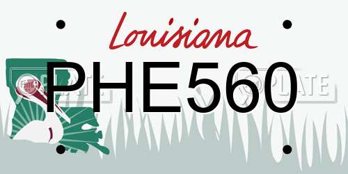 PHE560 Louisiana License Plate