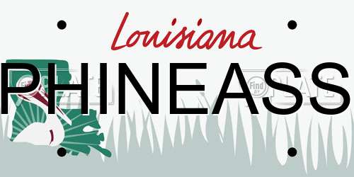 PHINEASS Louisiana License Plate