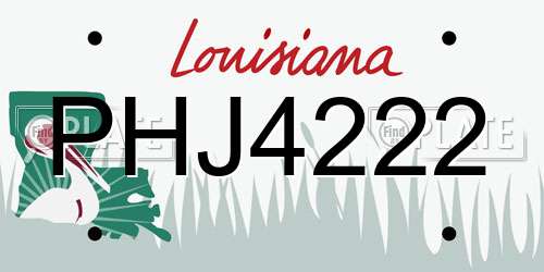 PHJ4222 Louisiana License Plate