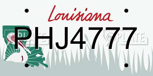 PHJ4777 Louisiana License Plate
