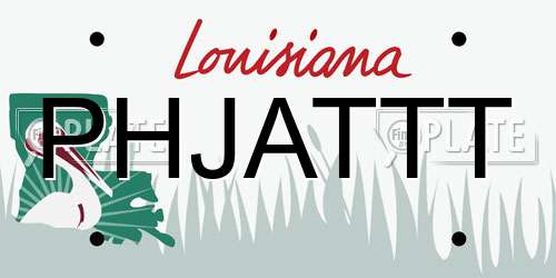 PHJATTT Louisiana License Plate