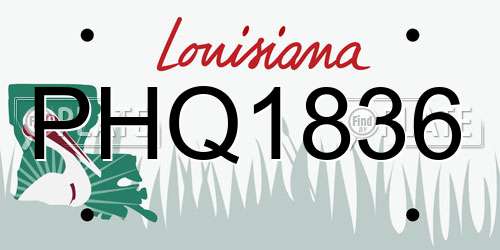 PHQ1836 Louisiana License Plate