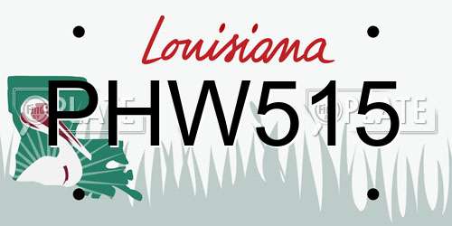 PHW515 Louisiana License Plate