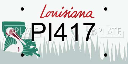 PI417 Louisiana License Plate
