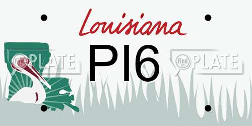 PI6 Louisiana License Plate