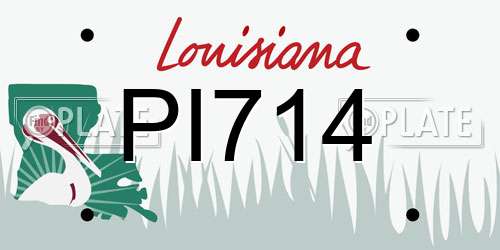 PI714 Louisiana License Plate