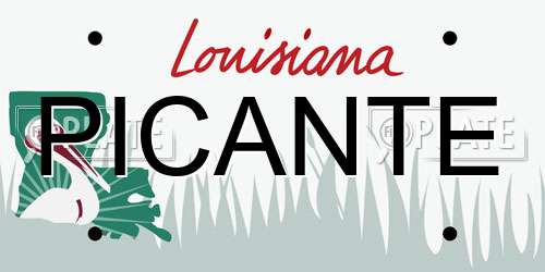 PICANTE Louisiana License Plate