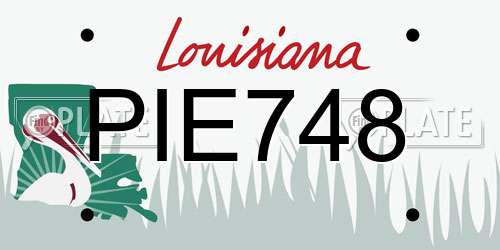 PIE748 Louisiana License Plate