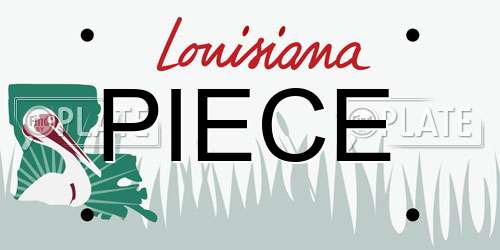 PIECE Louisiana License Plate